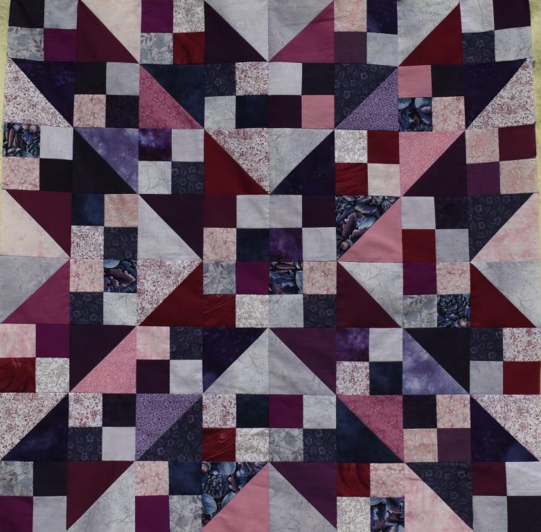 Blue and Pink Northern Lights quilt