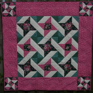 Pink and green quilt