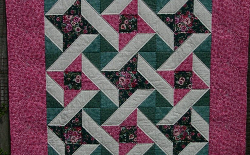 Pink and green quilt