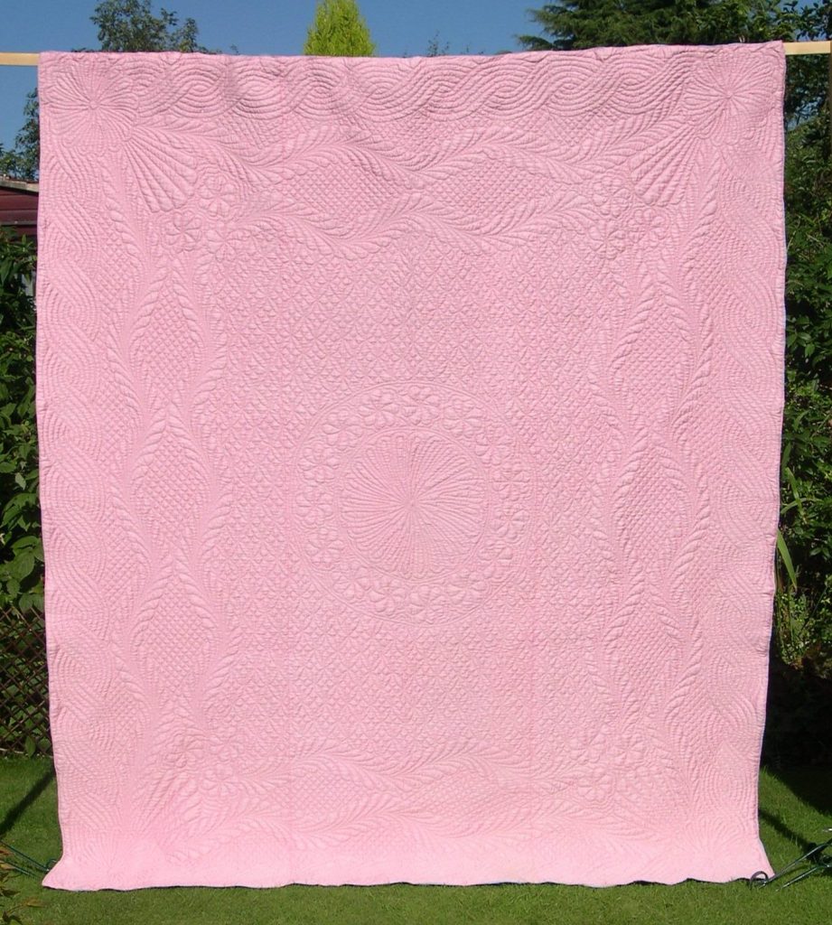 Pink wholecloth quilt