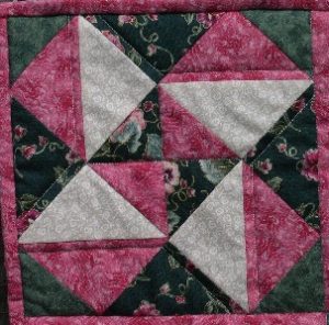 Small pink and green patchwork star