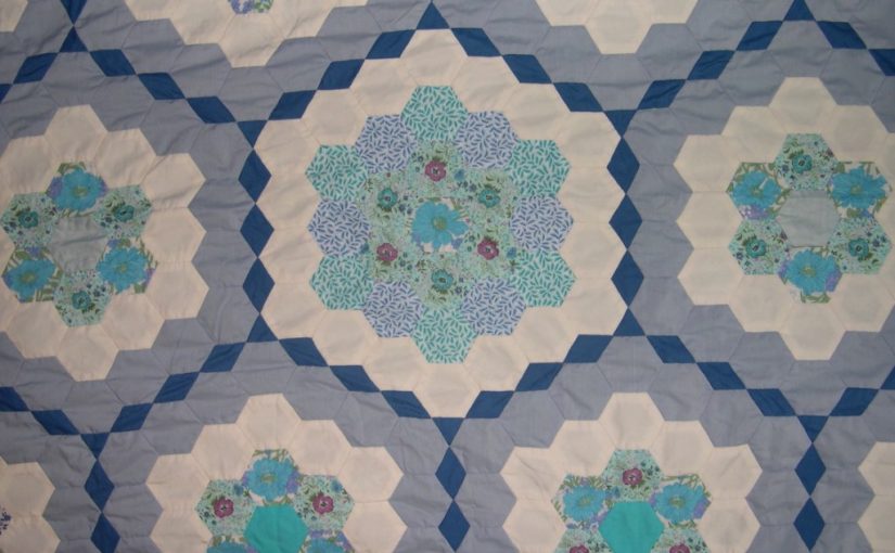 Blue hexagons and diamonds