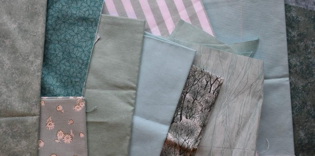 Pale blue-green fabrics