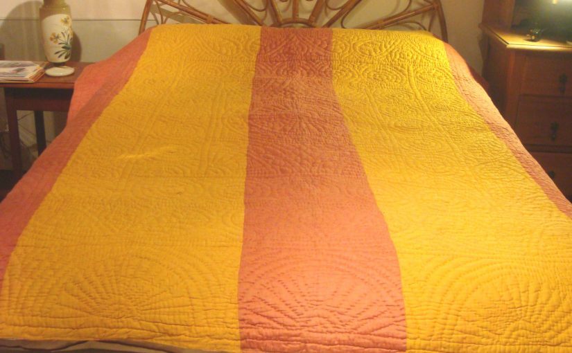 Yellow and pink quilt