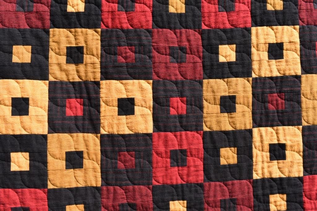 Red, yellow & black patchwork design