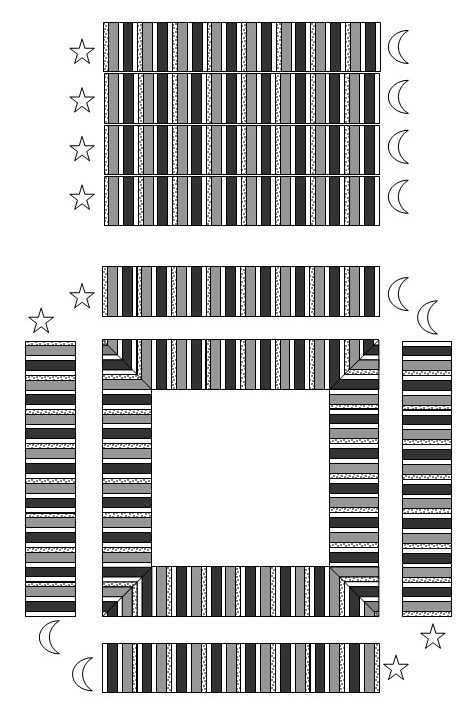 Border stripes positioned to meet correctly