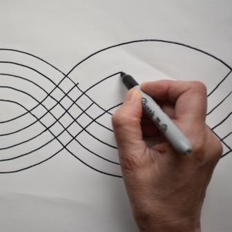 Partially drawn cable border