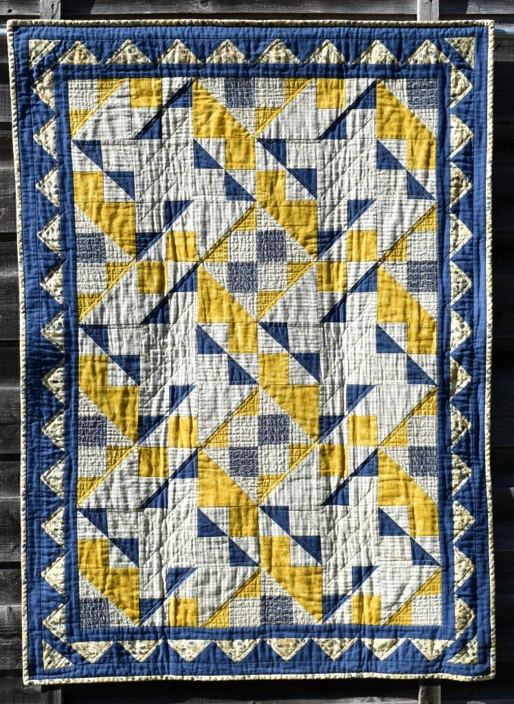 Blue and yellow patchwork