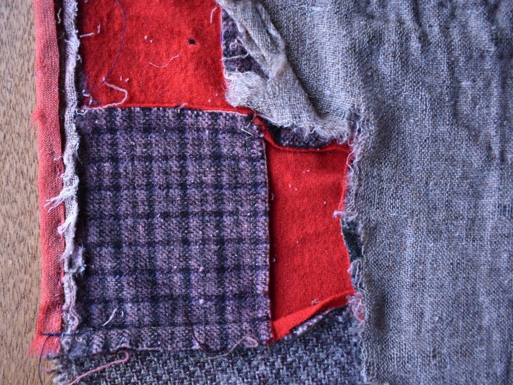 Back of patchwork, showing machine stitching