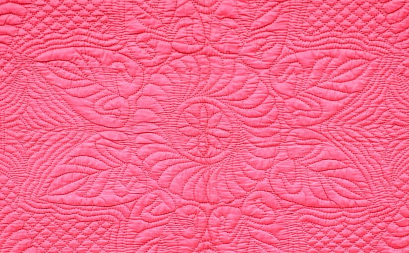 Quilted flower on pink